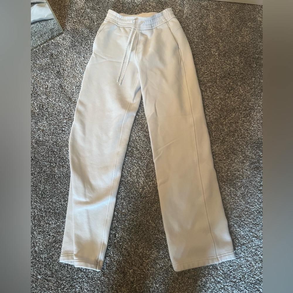 Tan straight leg lululemon sweatpants